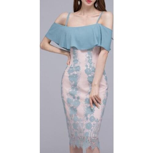 New arrival fashion comfortable off shoulder formal dress high quality elegant vintage work style backless sexy pencil dress