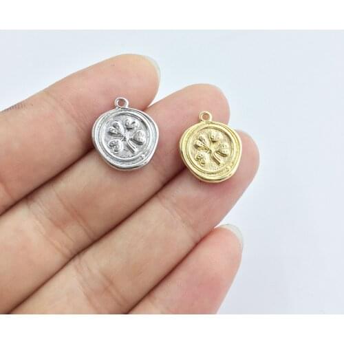 Eruifa 20pcs 12mm Pretty Coin with Glover Print Zinc Alloy necklace,earring bracelet jewelry DIY handmade 2 colors