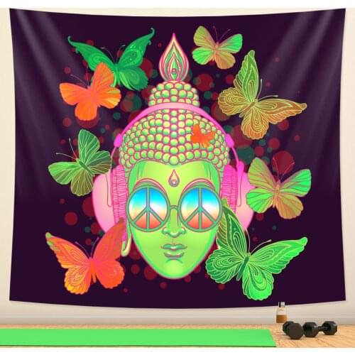 Psychedelic scene home art decorative tapestry Hippie Bohemian decorative Datura bed sheet large size sofa blanket