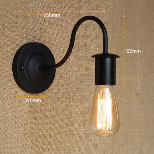 Retro black Iron Wall Sconce/Lamp European and American Country Simplicity Living Room Hallway Bedside Decorative Wall light