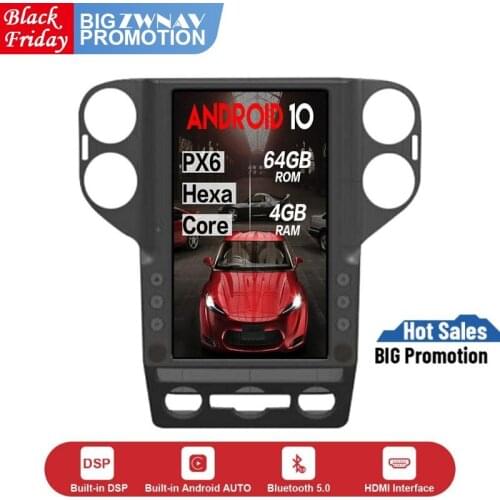 Tesla vertical screen 4+64GB Android 10.0 Car Multimedia Player GPS For Volkswagen Touran 2010+ GPS Navi Radio stereo Head Unit