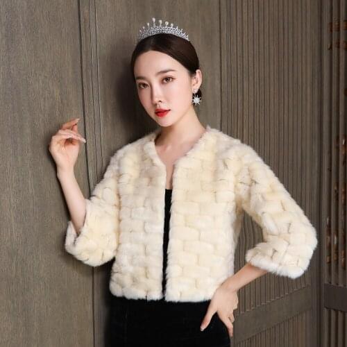 Faux Fur Party Shawl Winter Warm Bridal Jacket Champagne Wedding Coat Wedding Bridal Wrap Party Cape With Sleeves