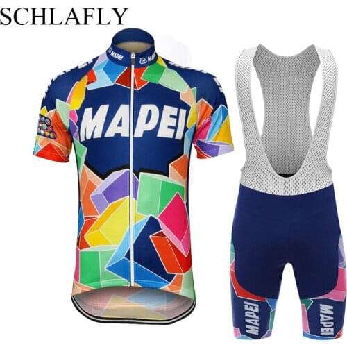 Retro Cycling kit bike wear jersey set full-zipper summer bike wear cycling jersey clothing schlafly