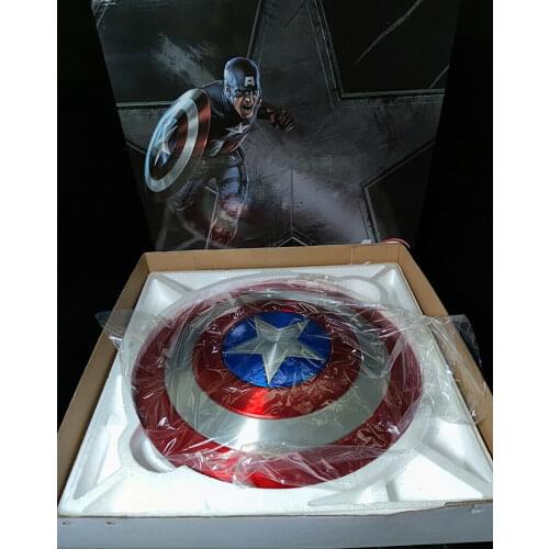 Full Aluminum Alloy 10th Anniversary Vibranium 1:1 Hand-Held Shield Model Cosplay Prop Art Box