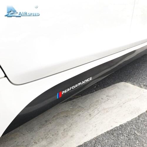 Airspeed 215CM 5D Carbon Fiber Vinyl Decals M Performance Side Skirt Sills Car Stickers For BMW G30 F10 F11 F07 E60 F30 E90 M3
