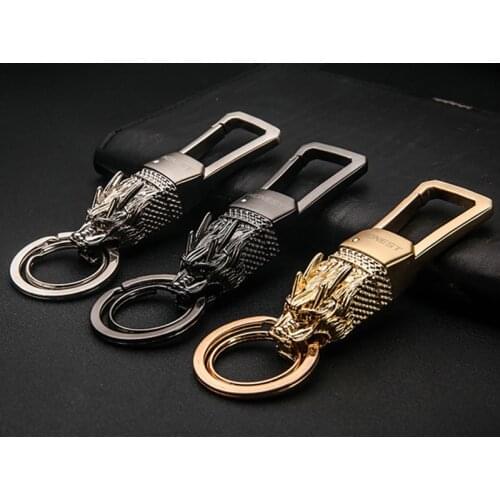 High-grade Dragon Head Key Ring Car Keychain Men Business Gift Pendant for Alfa Romeo Buick Chevrolet Citroen Subaru MG BMW Audi