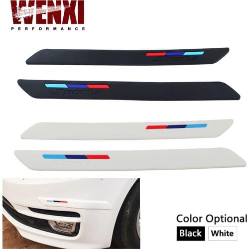 Car Bumper Strip Protector Guard Corner Crash Trim Protection Door Guards Lip Deflector 2pcs Black White WX-FBL01