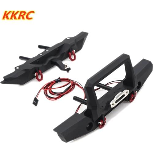 1set Metal Front Bumper with Led Light and Rear Bumper for 1/10 RC Crawler RC Car Traxxas TRX-4 TRX4 Axial SCX10