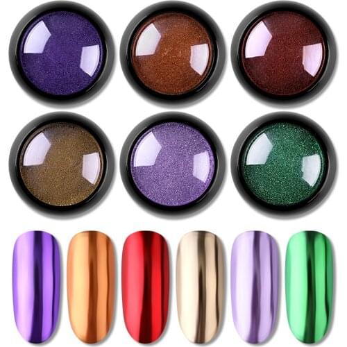 1 Box Mirror Nail Glitter Powder Gold Sliver Titanium Powder Metallic Dust Nail Art Chrome Pigment UV Gel Manicure Decoration