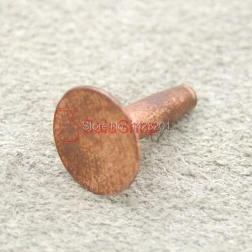 10mm 100 pcs / Lot Solid Copper Rivets & Burrs Permanent Fasteners Gauge Horse Tack
