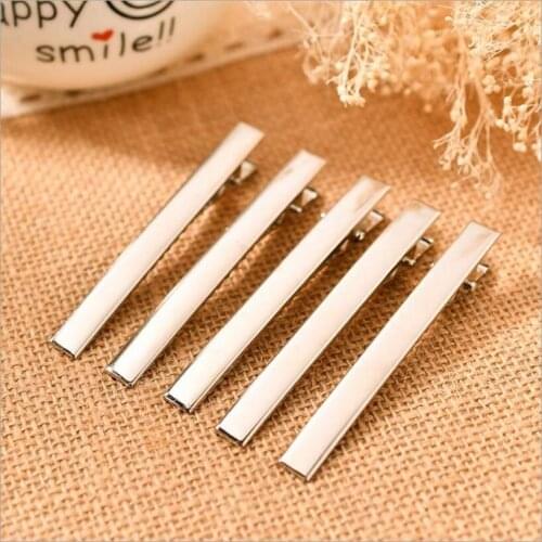 10pcs 32-97mm Length Rhodium Black Aligator Hair Clips Flat Barrettes Iron Hairpins DIY Hair Accessories For Women Girls Z877