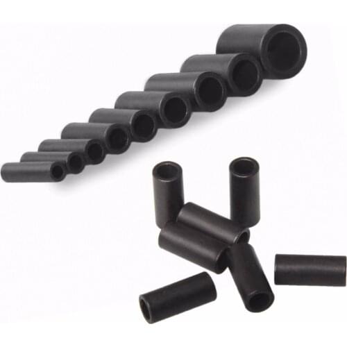 20pcs/Bag Fishing Wire Single Barrel Crimp Sleeves Black Oxidized Fishing Line Connector Leader Tackle