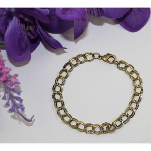 24pcs Antiqued bronze double textured chain bracelets #22559