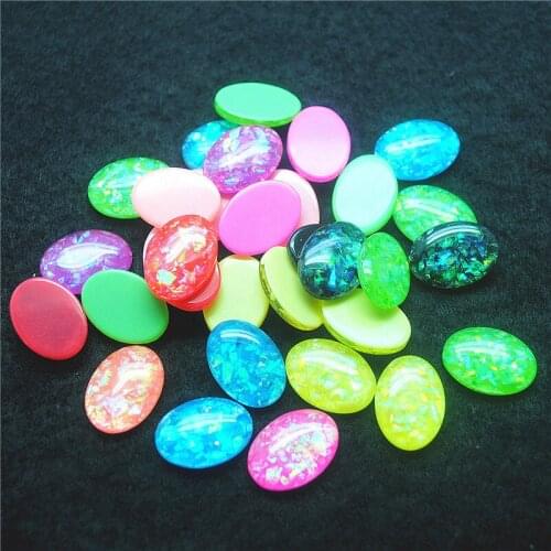 30PCS Resin Cabochons Plastic Material Size 13X18MM DIY Jewelry Accessories Oval Shape No Hole Wholesale Price Free Shippings