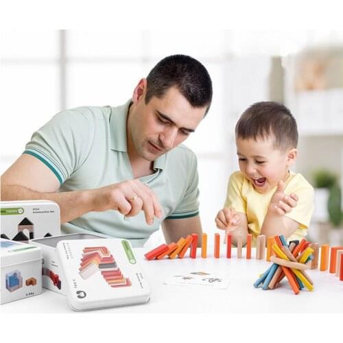 8 Kinds Travelling Iron Box Kids Educational Wooden Puzzles Game Education Toys For Children Adults