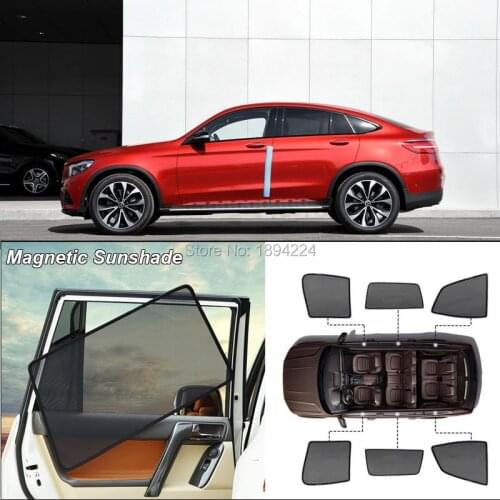 Car Full Side Windows Magnetic Sun Shade UV Protection Ray Blocking Mesh Visor For Mercedes Benz GLC