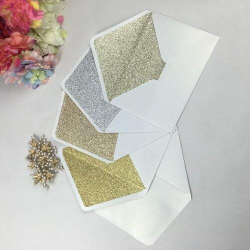 Free shipping 10pcs/lot Rectangle Pearl wihte envelopes with gold/champegn/rose/sliver for wedding/greeting invitation card RSVP