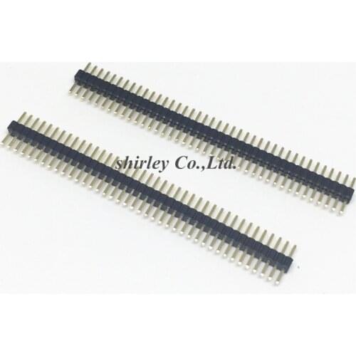 Free shiiping 200pcs/lot 1.27mm 40 Pin 1*40pin header male pitch Male Single Row Pin Header Strip 1X40P
