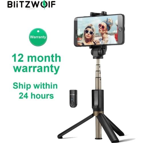 BlitzWolf BS3 bluetooth-compatible Selfie Stick Tripod Extendable Foldable Monopod Wireless Selfie Stick For iPhone For xiaomi