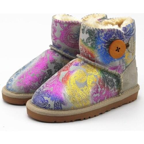 Boots Childrens Shoes Mother & Kids girls fur snow boots slip-on flat with plush new winter shoes mid-calf multi colors cheap