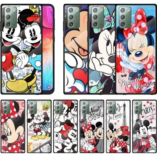 Disney Cute Minnie Mickey Mouse For Samsung Note 20 10 9 8 Ultra Lite Plus A70 A50 A40 A30 A20 A10 Tempered Glass Phone Case