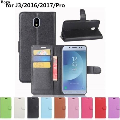 Retro leather Flip Case for Samsung J3 Protective Cover Magnetic Buckle Holster for Samsung Galaxy J3 2016 2017 J3 Pro Emerge