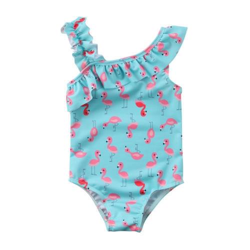 Citgeett Summer Toddler Baby Kid Girl Clothes Flamingo Tutu Sleeveless Swimsuit Swimwear Ruffle Bikini Bathing Suit