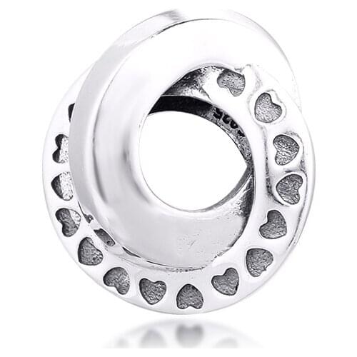 CKK Heart Bands Spacer Charm 925 Sterling Silver Beads for Jewelry Making DIY for Women 2020 Autumn Newest 021261