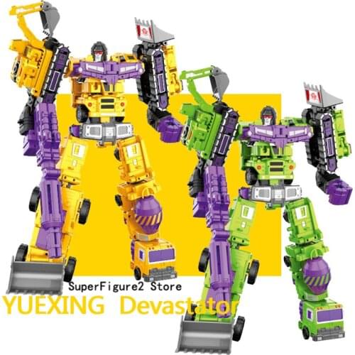 Transformation Action Movie Figures Toy YUEXING YX 91610 GT Devastator 6in1 Model ABS 27cm Oversize KO Deformation Car Robot
