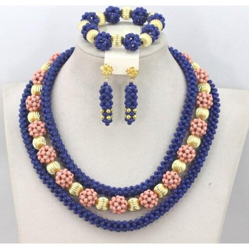 2021 Popular African Crystal Beads Jewelry Set White Nigerian Wedding/Party Bridal/Bridesmaid Jewelry Set Free Shipping AEJ244
