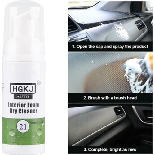 HGKJ-21-50ml Car Interior Cleaner Cleaning Interior Foam Dry Cleaning Agent Car Window Cleaner Car Wash Car Accessories TSML