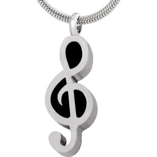 IJD8033 Human Funeral Souvenir Stainless Steel Music Note Cremation Pendant Necklace Hold Ashes Keepsake Memorial Urn jewelry