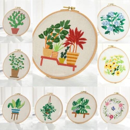 Plant Collections Handcraft Embroidery Needlework Kits DIY Retro Cross Stitch Materials Package Embroidered Flowers Accessories