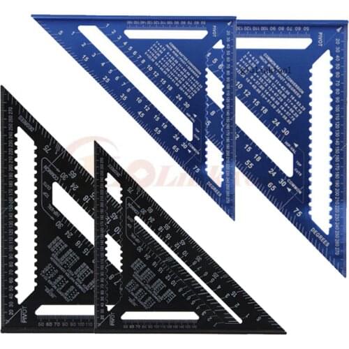 Angle Ruler 7/12 inch Metric Aluminum Alloy Triangular Measuring Ruler Woodwork Speed Square Triangle Angle Protractor Measuring