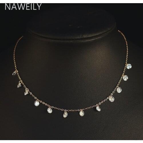 Best Crystal Necklaces & Pendants For Women Super Shinning Chains Choker Beads Necklace Clavicle Statement Necklace Collar