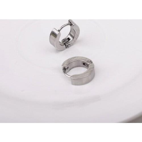Fashion 1 Pair Unique Stainless Steel Hoop Ear Piercing Earrings Studs Cool Jewelry for Women Men TT@88