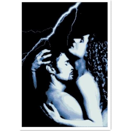 Lovers (1) cross stitch package make love sets aida 18ct 14ct 11ct black cloth people kit embroidery DIY handmade needlework