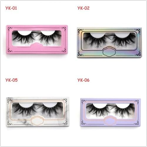 Newes 50/100pcs False Eyelash Packaging Box Wholesale 25mm long Carton Paper Packing Box Bulk Lashes Packaging