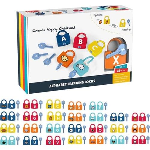 Montessori Educational Toy Alphabet Learning Locks Educational Color Matching Game Toys Educational Toy For 3-6 Years Kids Child