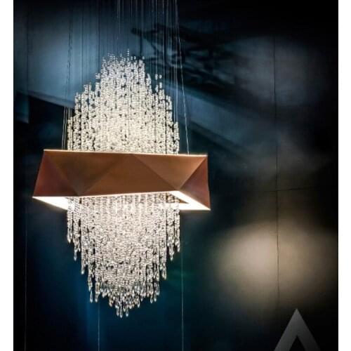 Postmodern chandelier villa hotel bedroom living room duplex building Nordic minimalist modern art model house hanging lamps