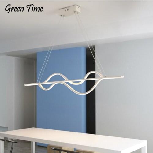 Adjustable Modern Led Pendant Light For Dinning room Living Kitchen High Ceiling Pendant Lamp Black&White&Coffee Light Fixtures