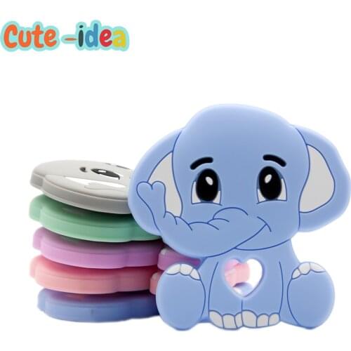 Cute-idea 1pc BPA Free Animal Silicone Teethers Food Grade Baby Teething Product DIY Baby Necklace Nursing Tiny Rod toy