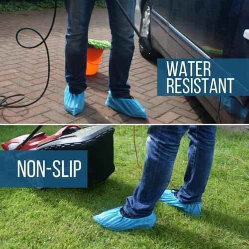 Blue Plastic Disposable Shoe Covers Rain Outdoor Carpet Waterproof Shoe Cover Dispenser Cycling Overshoes Protector