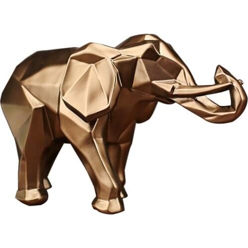 MODERN ABSTRACT GOLDEN ELEPHANT STATUE RESIN ORNAMENT HOME DECORATION ACCESSORIES GIFTS ELEPHANT SCULPTURE ANIMAL CRAFTS R338