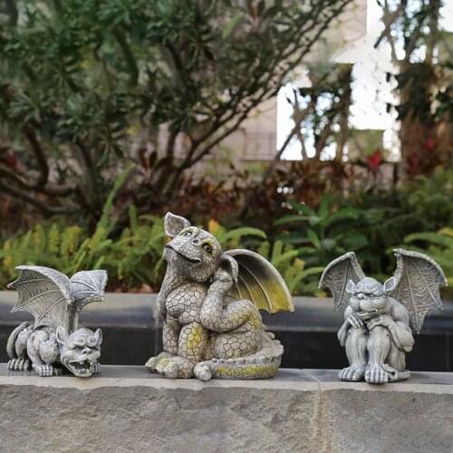 Resin Statue Garden Guardian Sculptures Figurine Medieval Gothic Indoor Outdoor Yard Garden Decor Statue Resin Sculpture