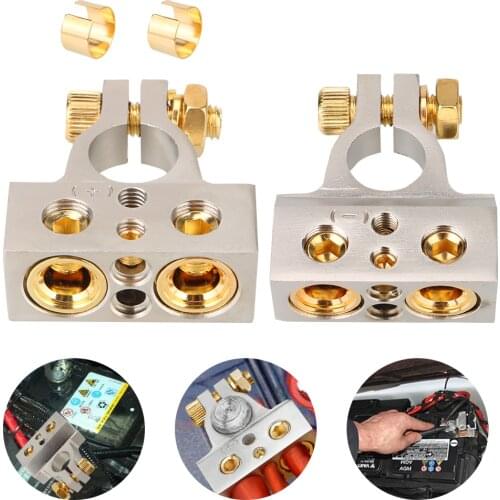 Universal Car Battery Terminal Connectors Audio Stereo Cable Clamps Modified Kit Zinc Alloy Auto Automotive Accessories Interior