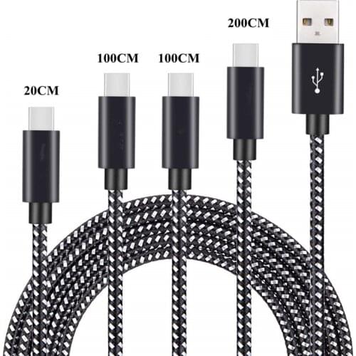 USB Type C USB A Nylon Braided Fast Charger Cord For Samsung Galaxy S9 S8 Note 9 8 A3 A5 A7 2017 For Huawei P20 lite Mate 20 Pro