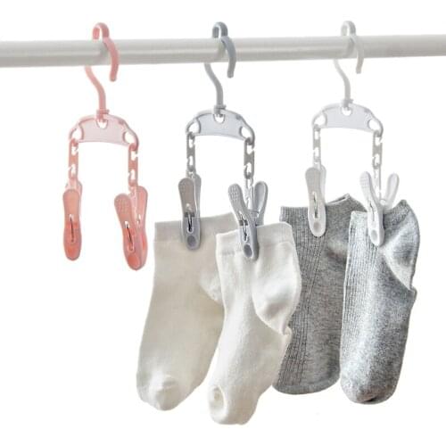 XZJJA 2Pcs Portable Travel Hanging Hook Clothespin Household Windproof Clothespins Socks Underwear Drying Rack