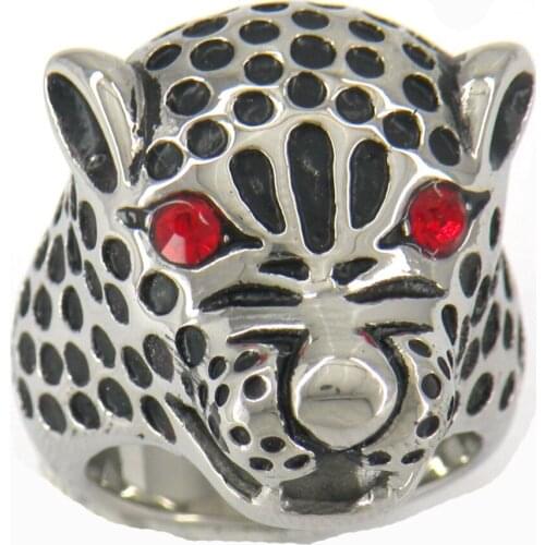 FANSSTEEL Stainless Steel Jewelry Animal Leopard Panther Ring FSR09W84