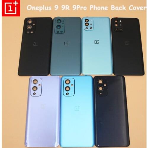 Oneplus 9 Pro Battery Back Cover Glass Rear Door Housing Panel Case For One Plus 1+ 9 9R 9pro Phone Back Replacement +Camera Len